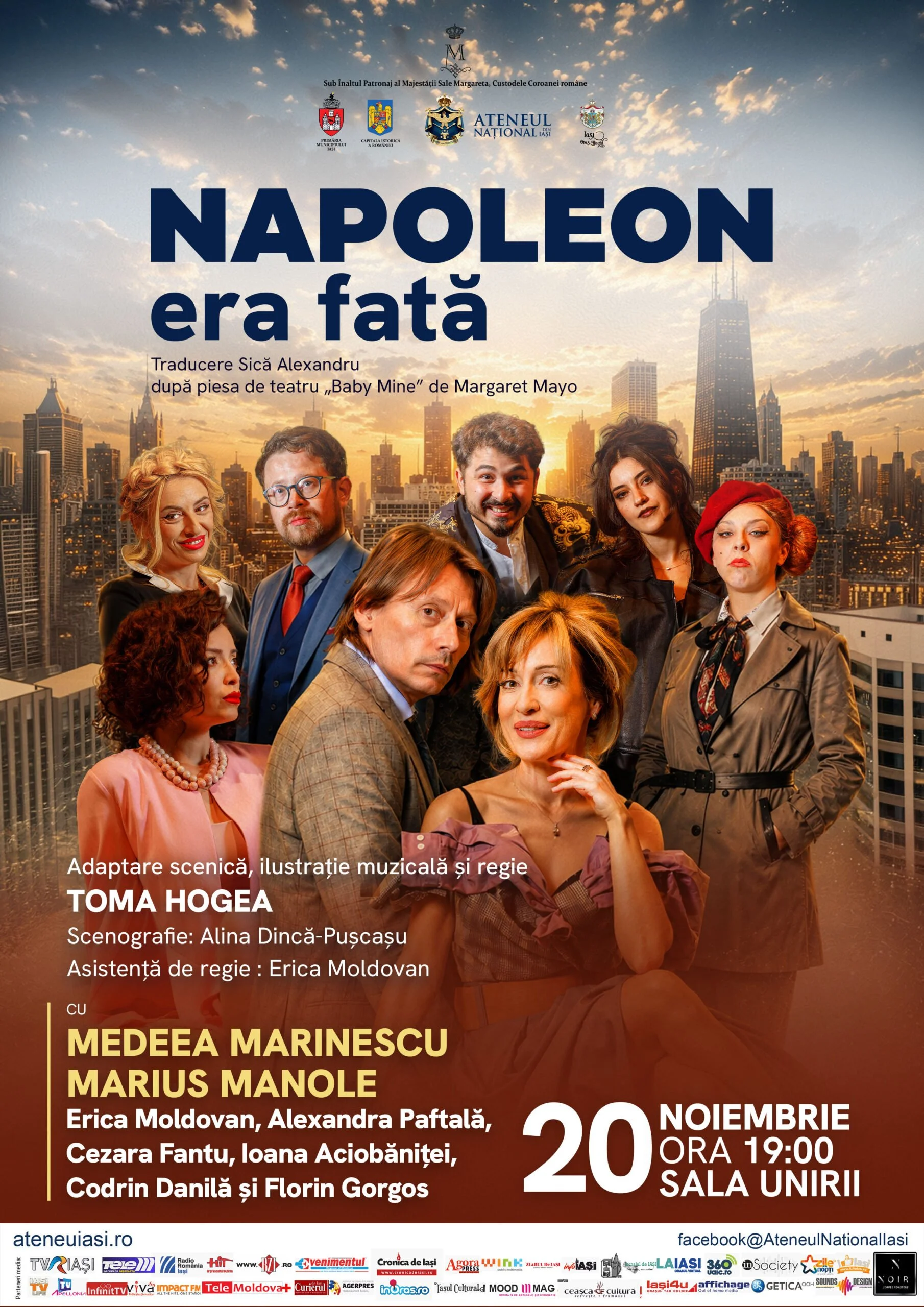 „Napoleon era fată”, o nouă reprezentație la Sala Unirii, în 20 noiembrie 