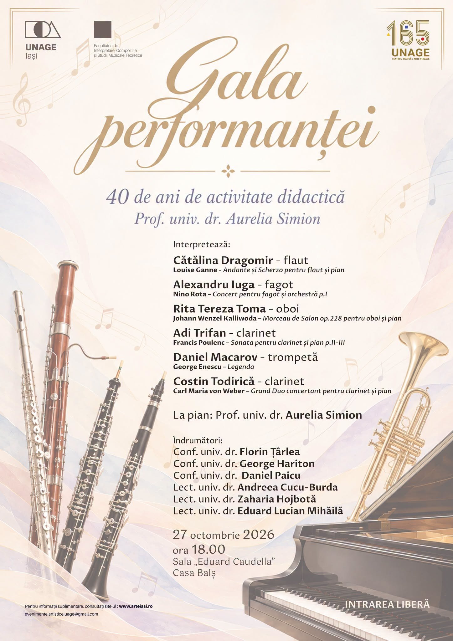 Gala performanței, 40 de ani de activitate didactică ai Prof. univ. dr. Aurelia Simon, la Casa Balș