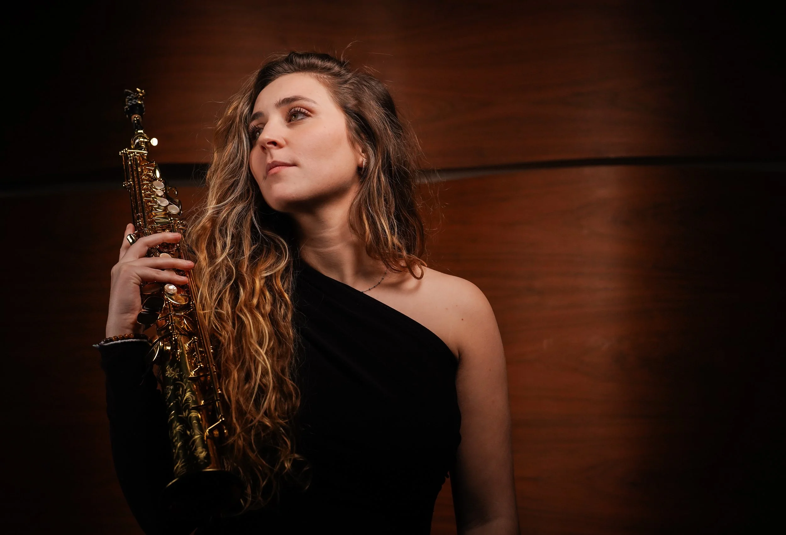 María Chamizo, de A-Delta Trio, con un saxofón soprano