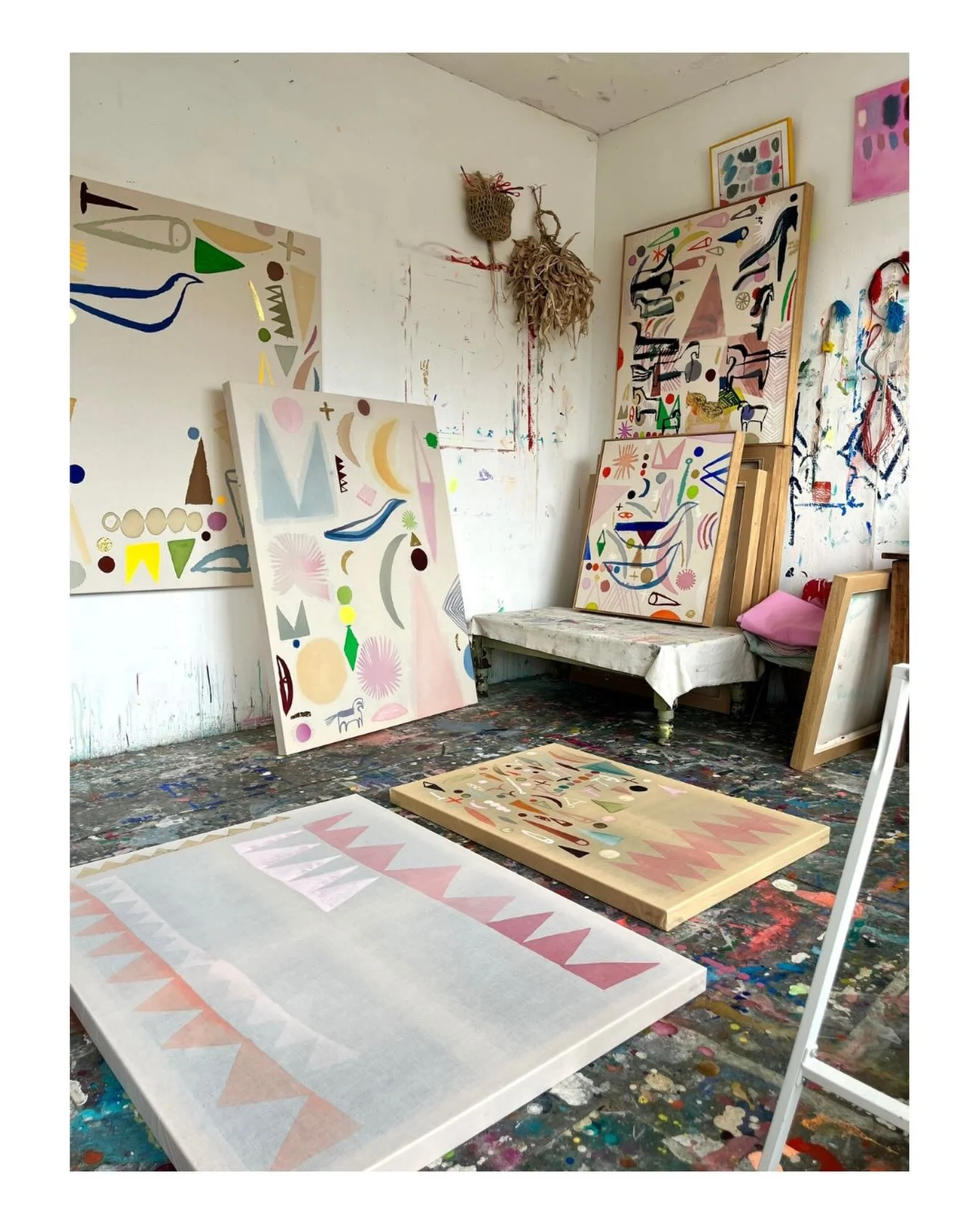 Studio works in progress but on pause while I soak up some sun!