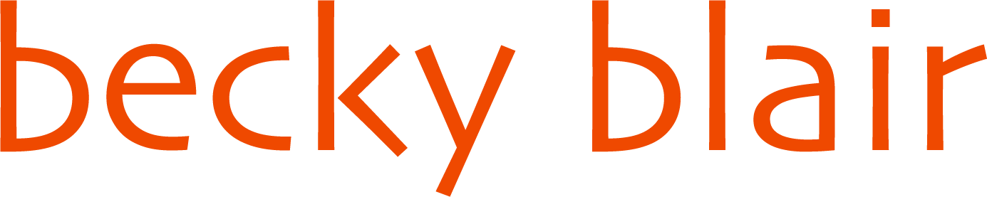 becky blair name in red font