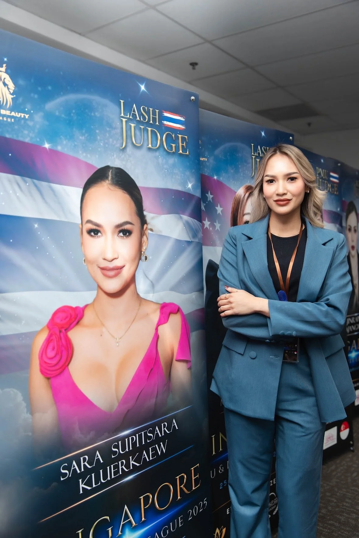 Sara, founder of Bangkok Lash, attending a beauty industry event as an award-winning lash artist and educator