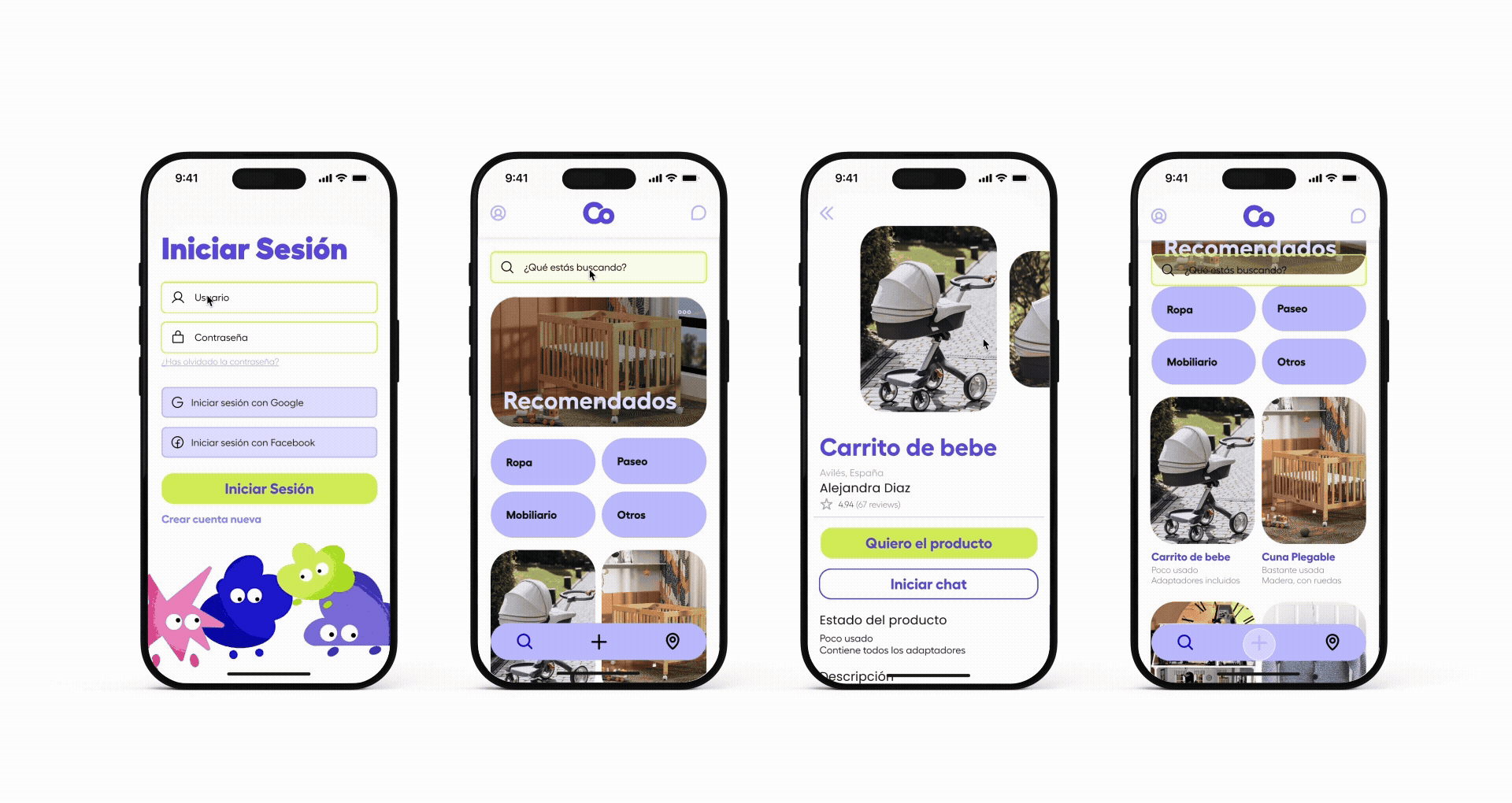 Diseño interfaz pantallas app