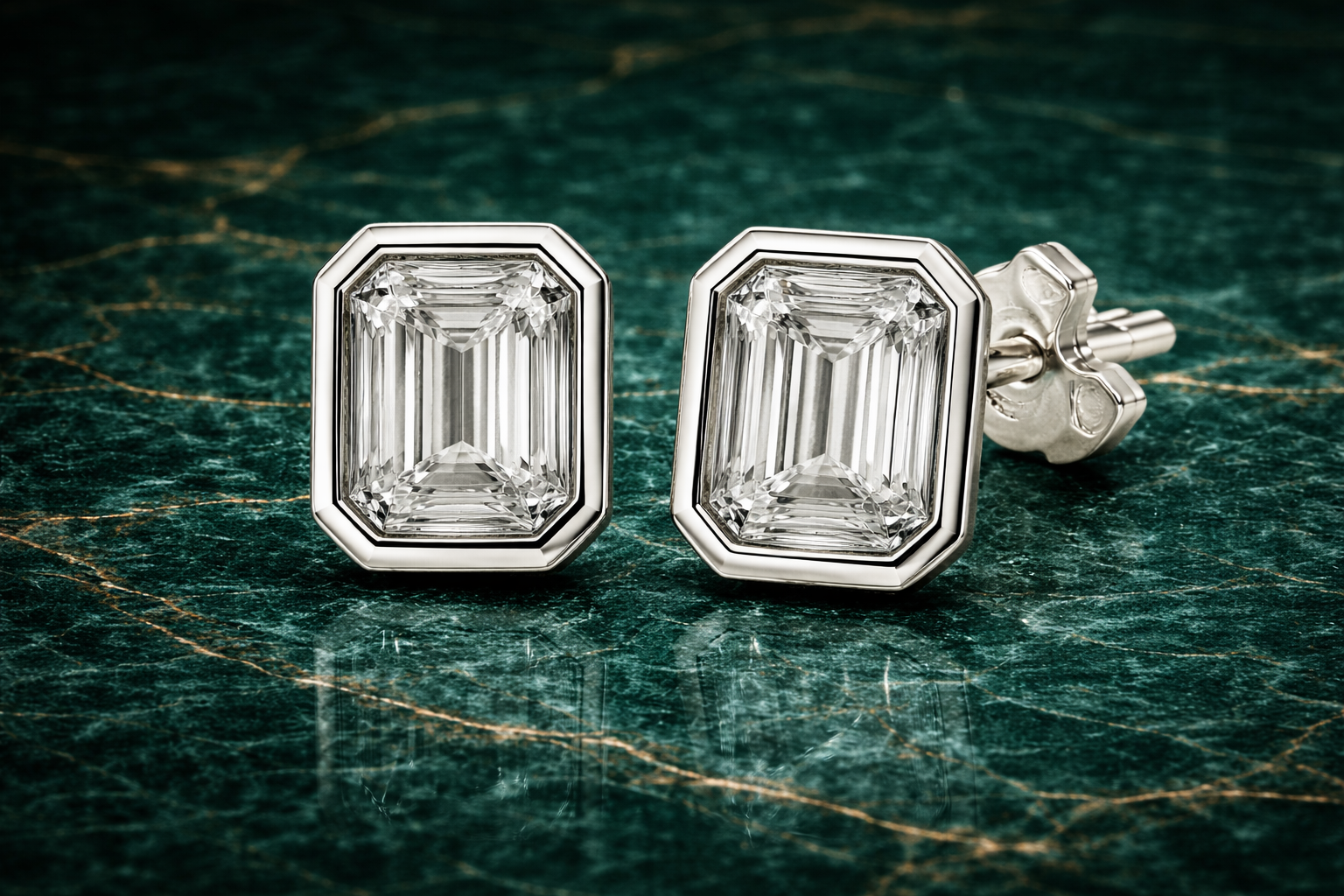 1.0CT Emerald Cut Earrings