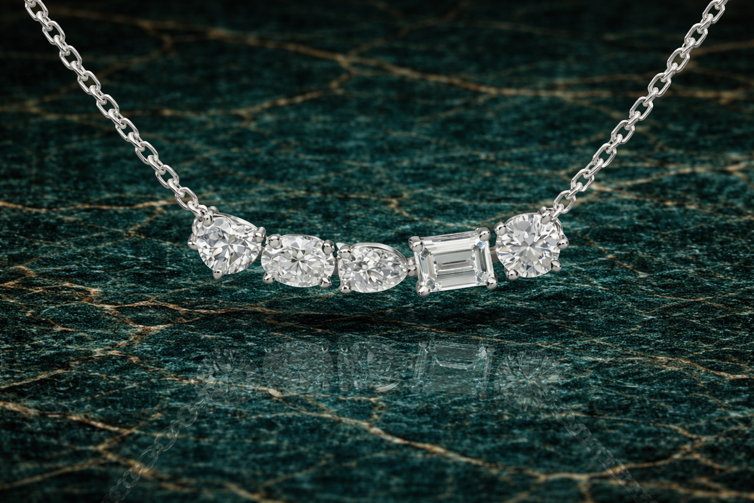 Multi Shaped Moissanite Necklace