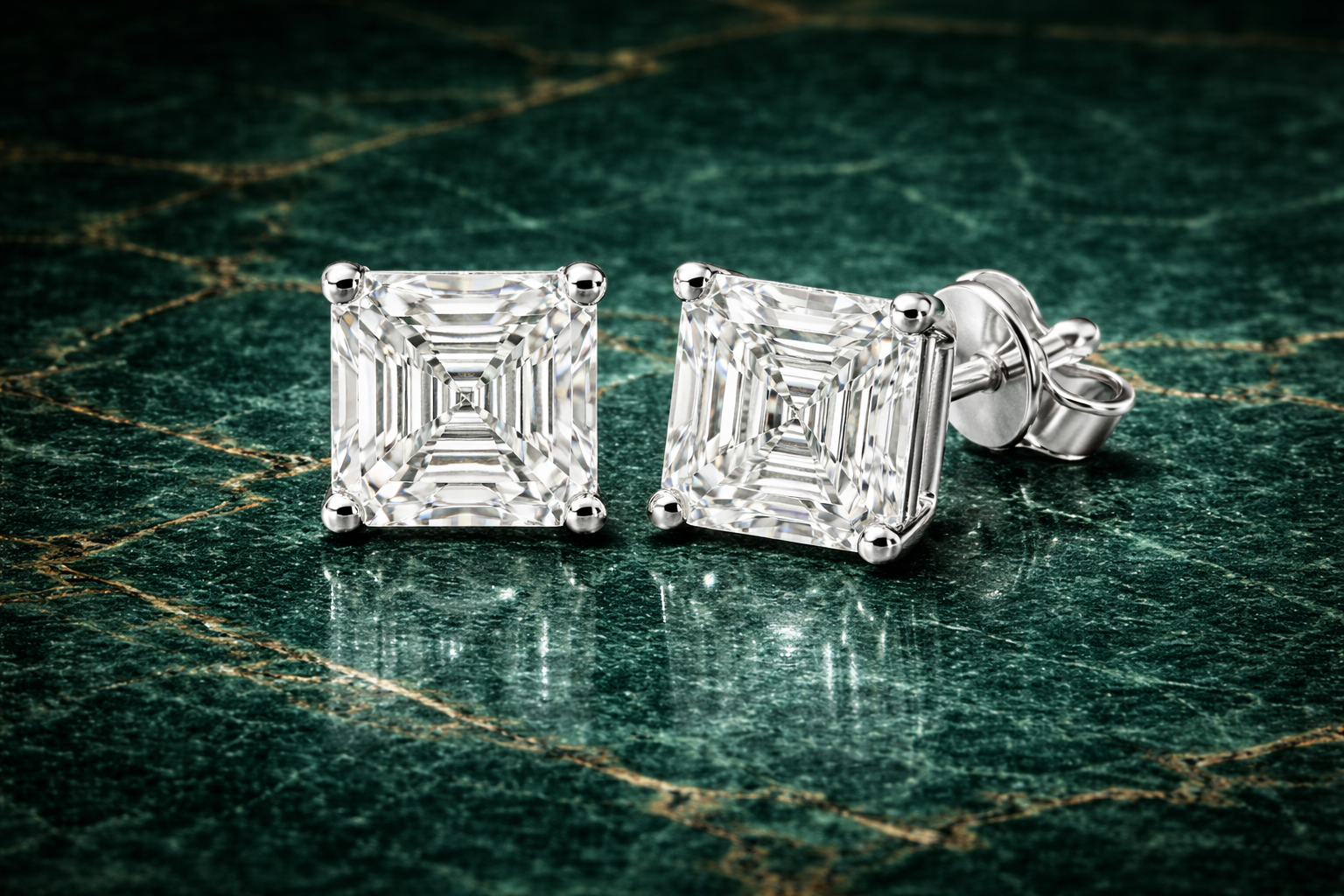 1.0CT Asscher Cut Earrings