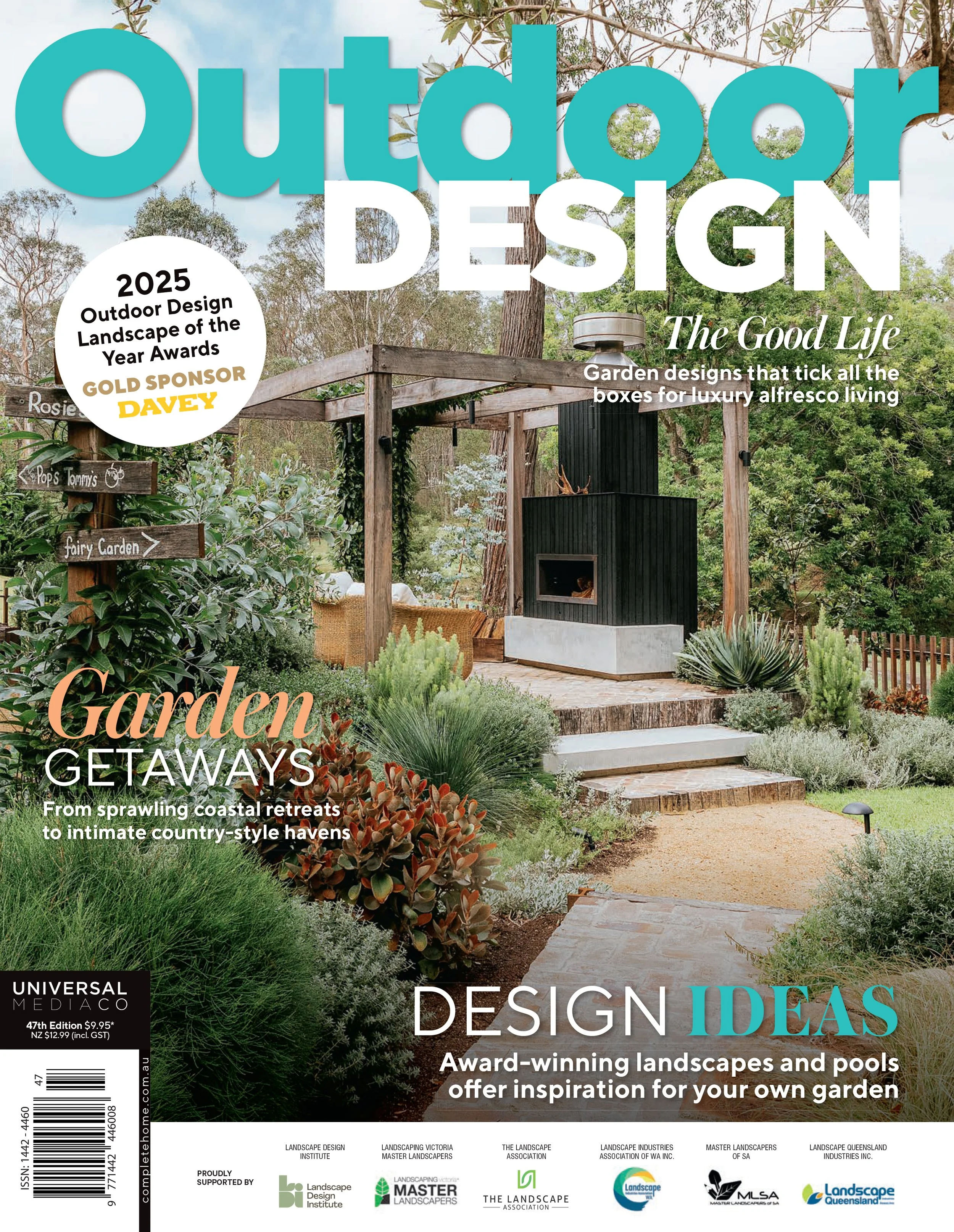 exotic living featured on the cover of outdoor design