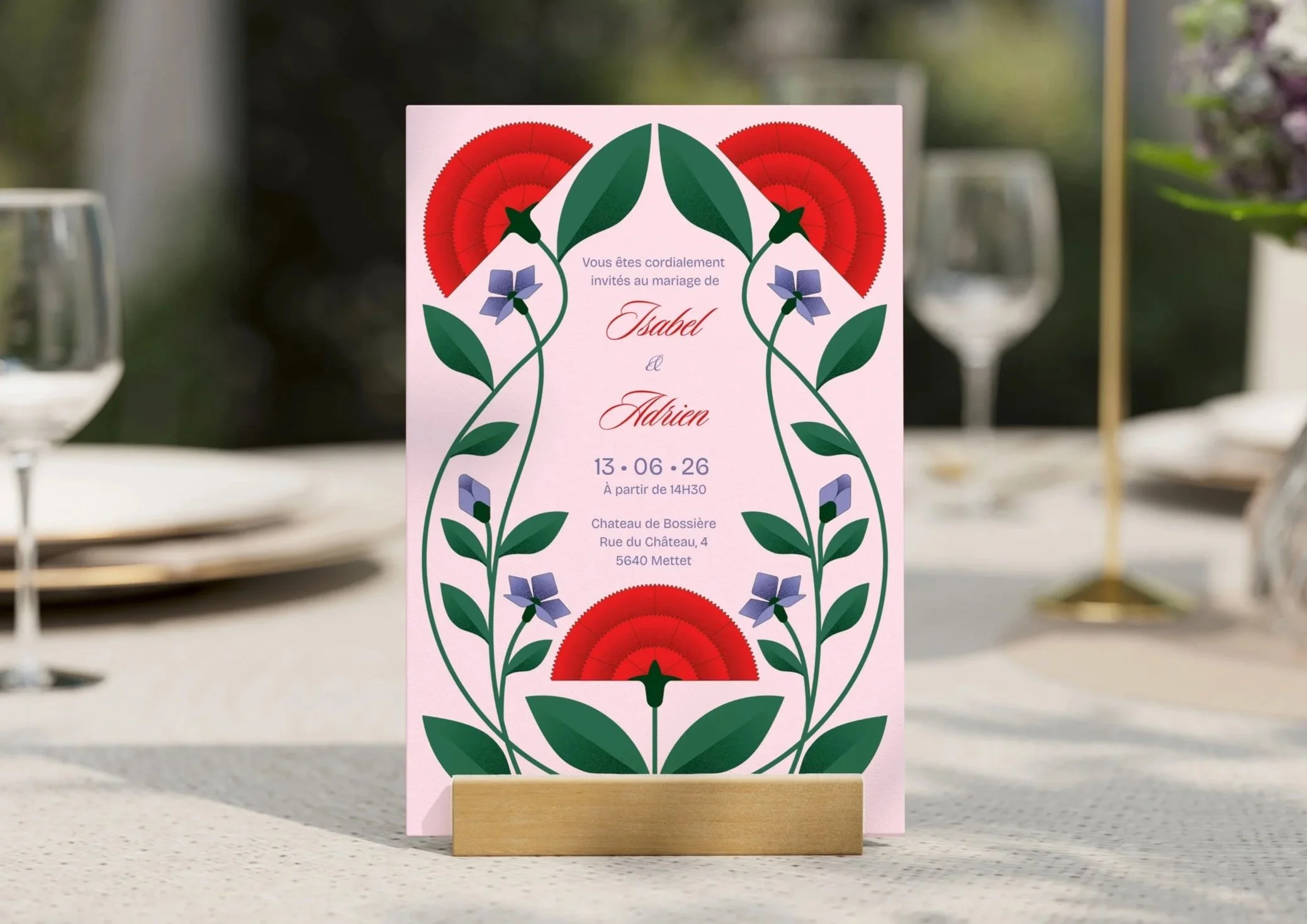 Faire part de mariage floral