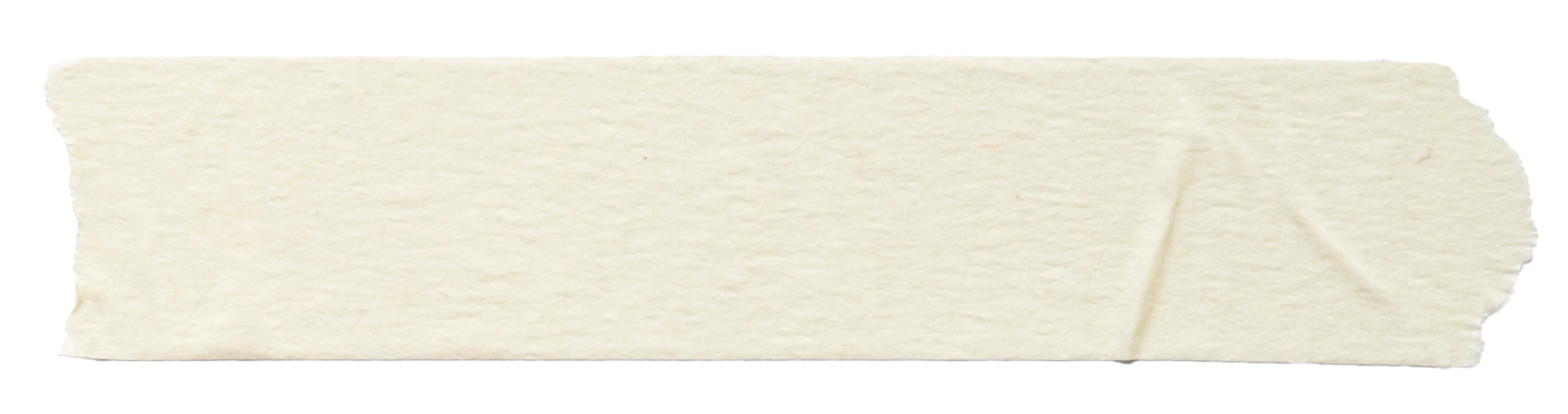 Une bande de papier kraft beige avec un coin déchiré, vue en gros plan.