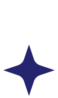 Une étoile stylisée de couleur bleue sur fond noir.