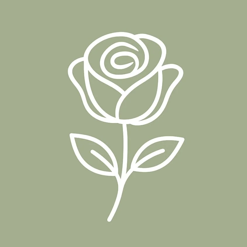 Geometric drawing of an outline square with sections divided by vertical, horizontal, and diagonal lines.