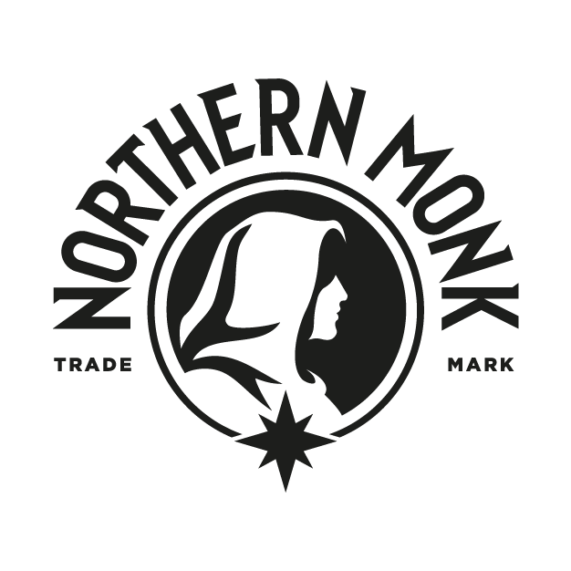 Black and white logo with a circular design featuring a hooded face silhouette surrounded by the text "Northern Mank" and the words "Trade" and "Mark."