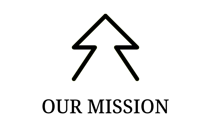 Neon sign of a stylized arrow pointing upward in green color, mounted on a black background.