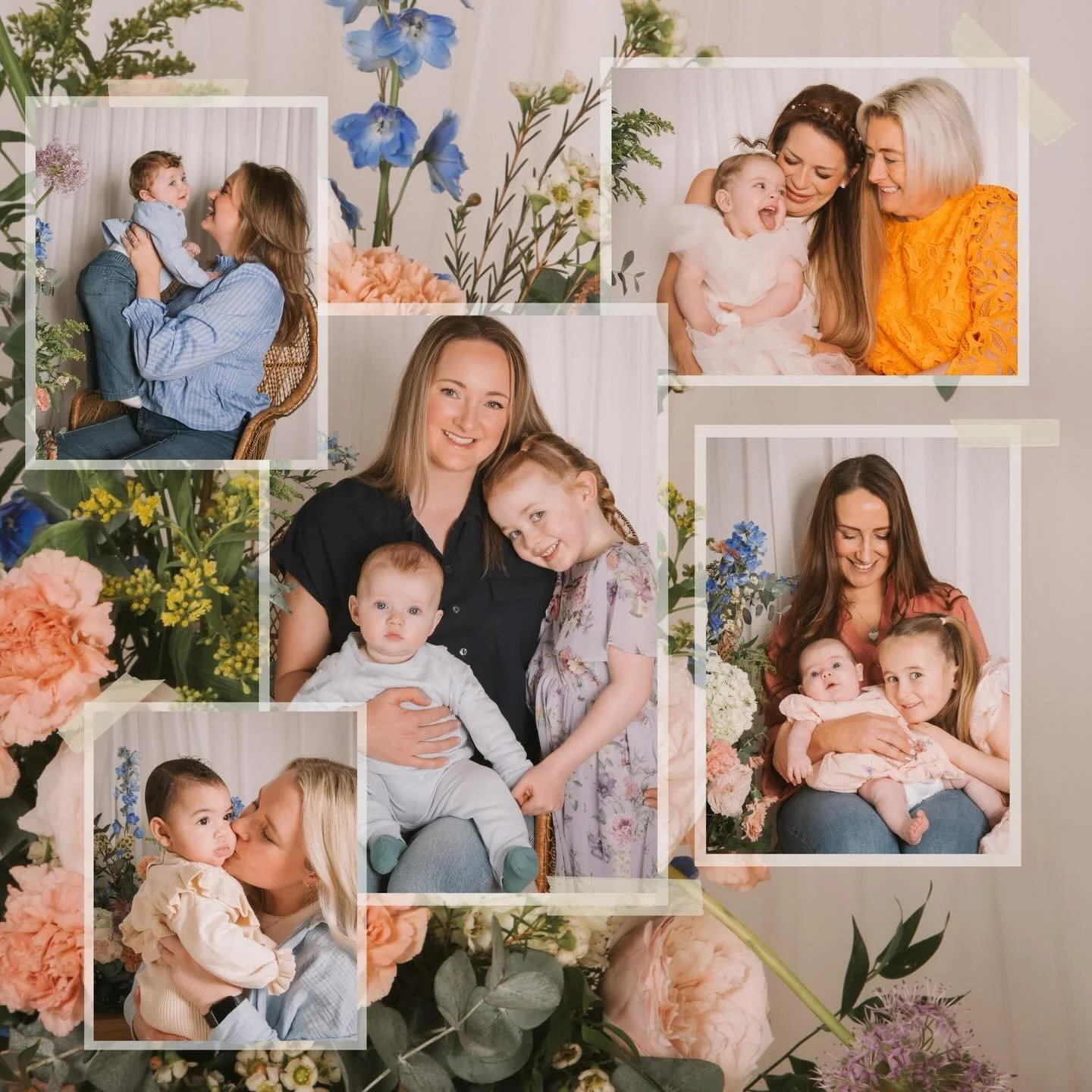 A handful of gorgeous moments captured during my Mother&rsquo;s Day specials with @bloomsefton &amp; @sophiesplaycafe 🌸🤍 
So thankful to all who booked and to @floralsbymoll for providing the most beautiful floral arrangement 🩷