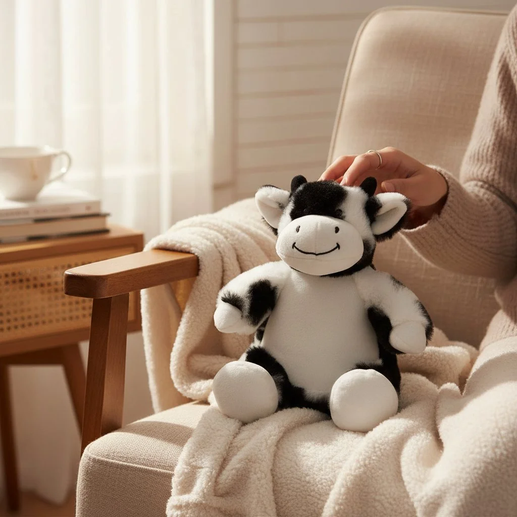 🐄 Personalised Cow Plush Toy – Soft, Smiley & Moo-velous