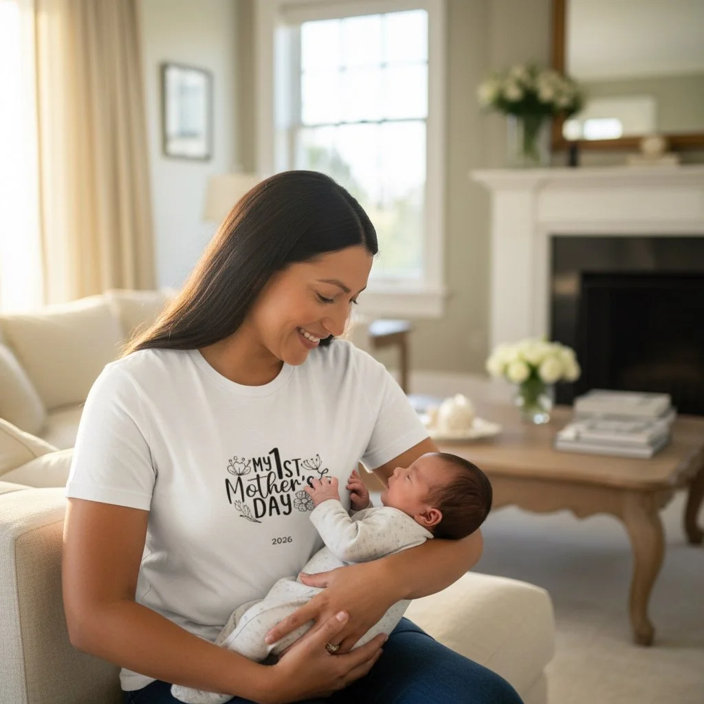 My 1st Mother’s Day Floral – Personalised 2026 T‑Shirt