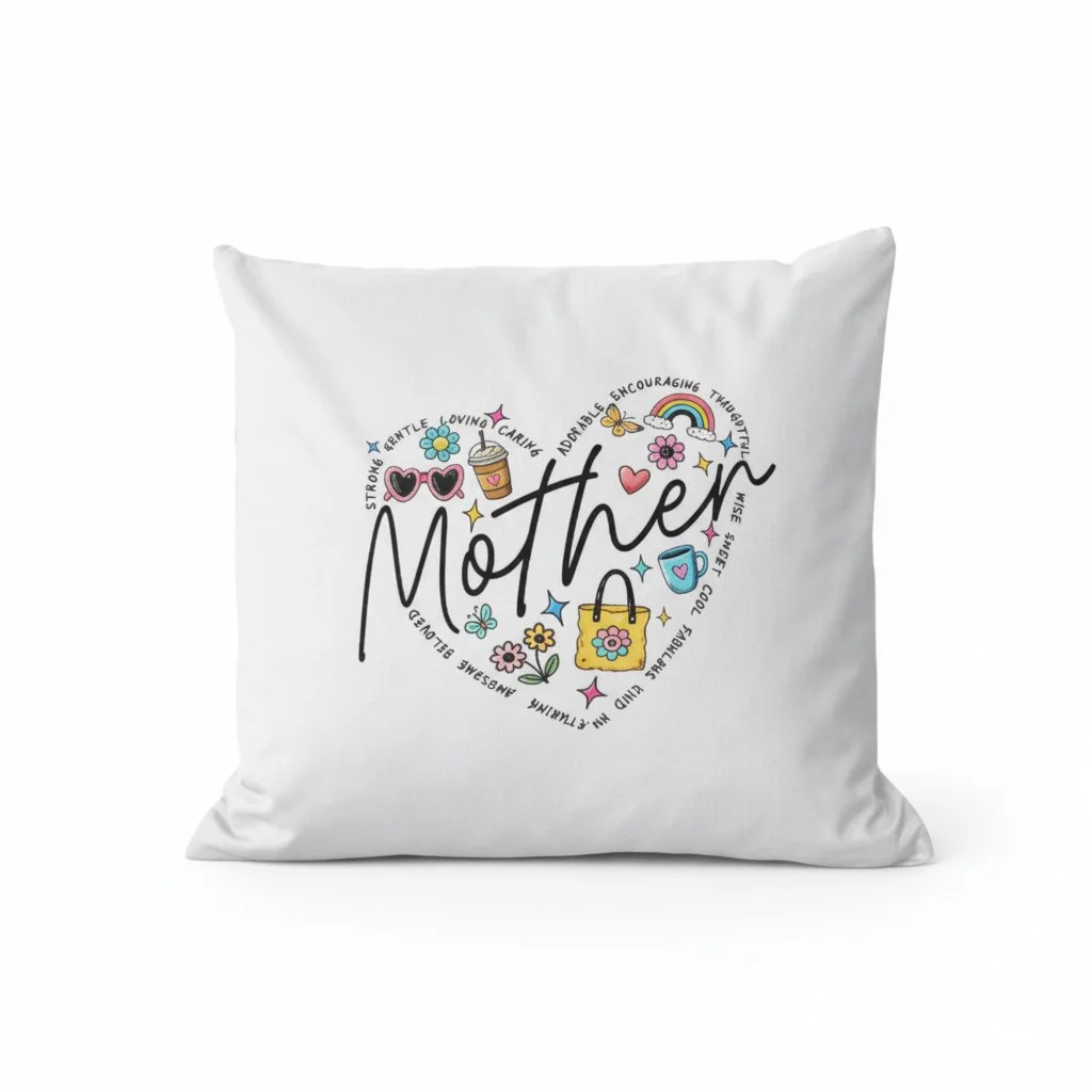 Mother’s Day Heart Illustration Cushion Cover (45cm x 45cm)