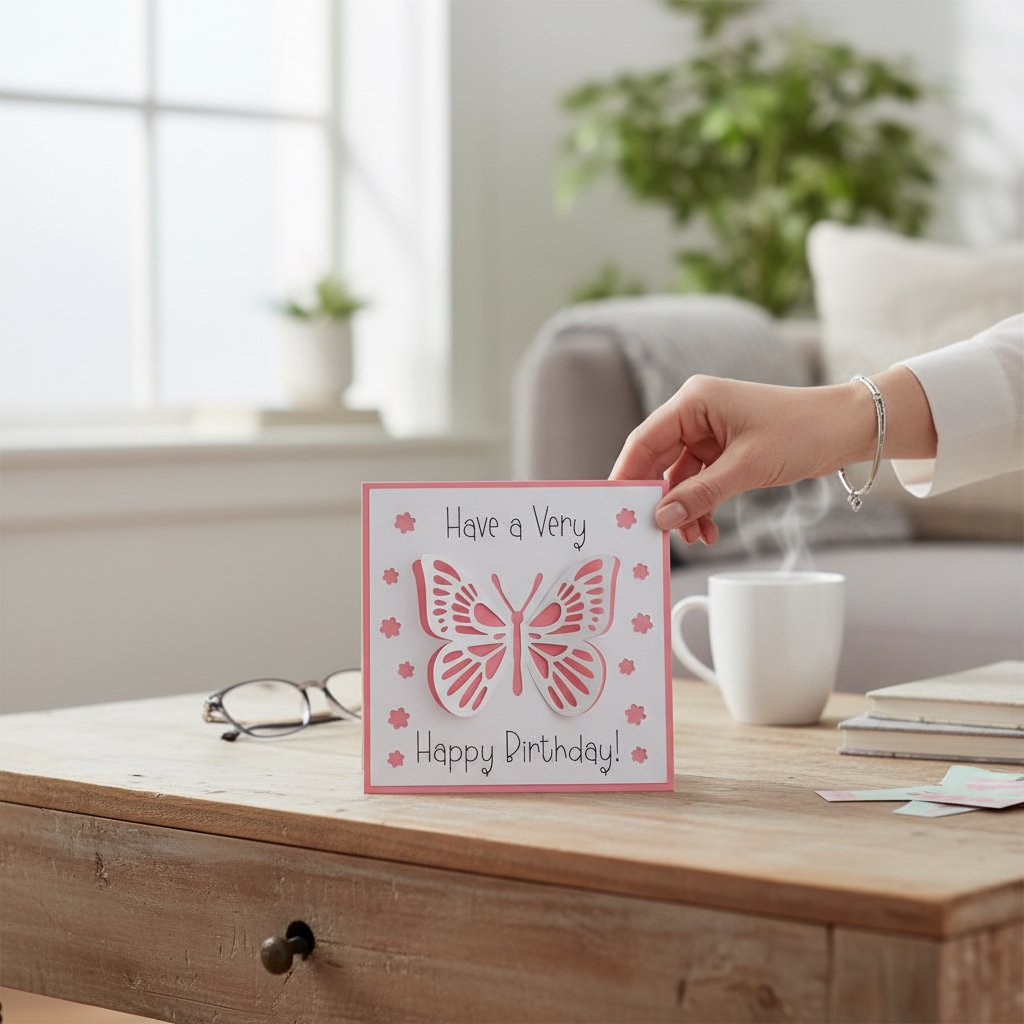 A5 Handmade Butterfly Birthday Card with 3D Design | Personalised Inside | Send to Recipient