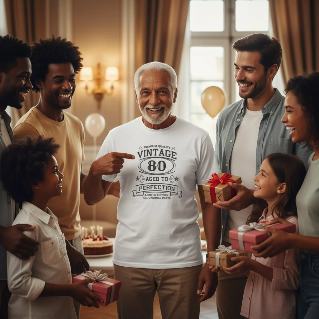 Vintage 80 “Aged to Perfection” Birthday T-Shirt