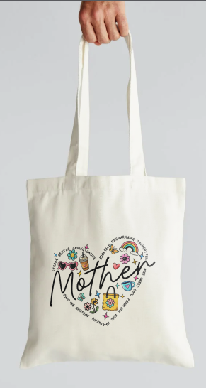 Mother Heart Word Art Tote Bag – Meaningful Mother’s Day Gift