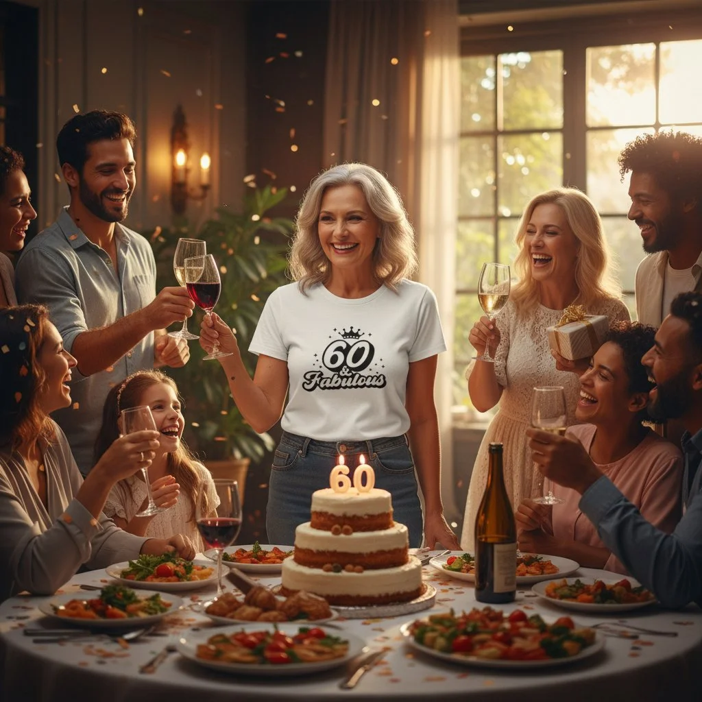 “60 & Fabulous” Birthday Celebration T-Shirt