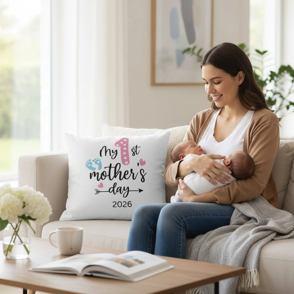 My 1st Mother’s Day – 2026 Cushion Cover - Modern Themed