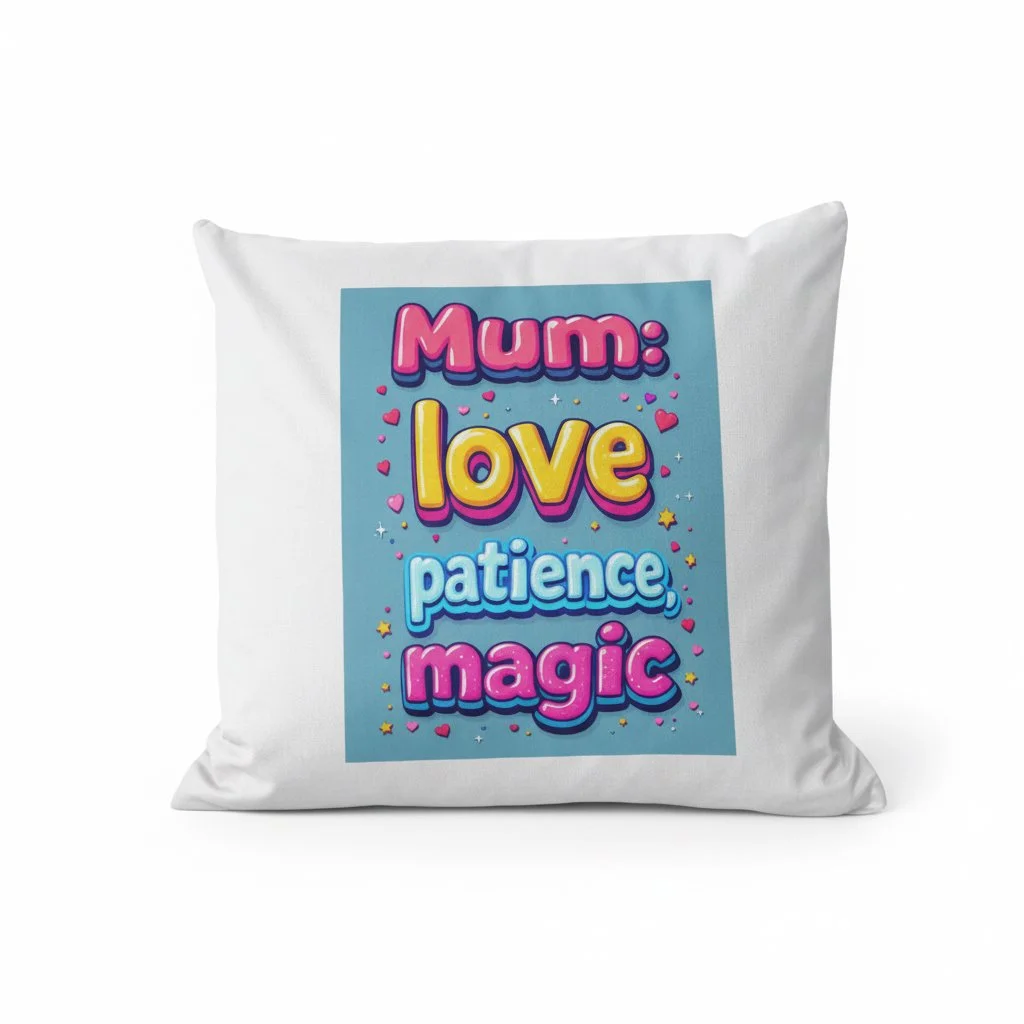 Mum: Love, Patience, Magic Cushion Cover (45cm x 45cm)