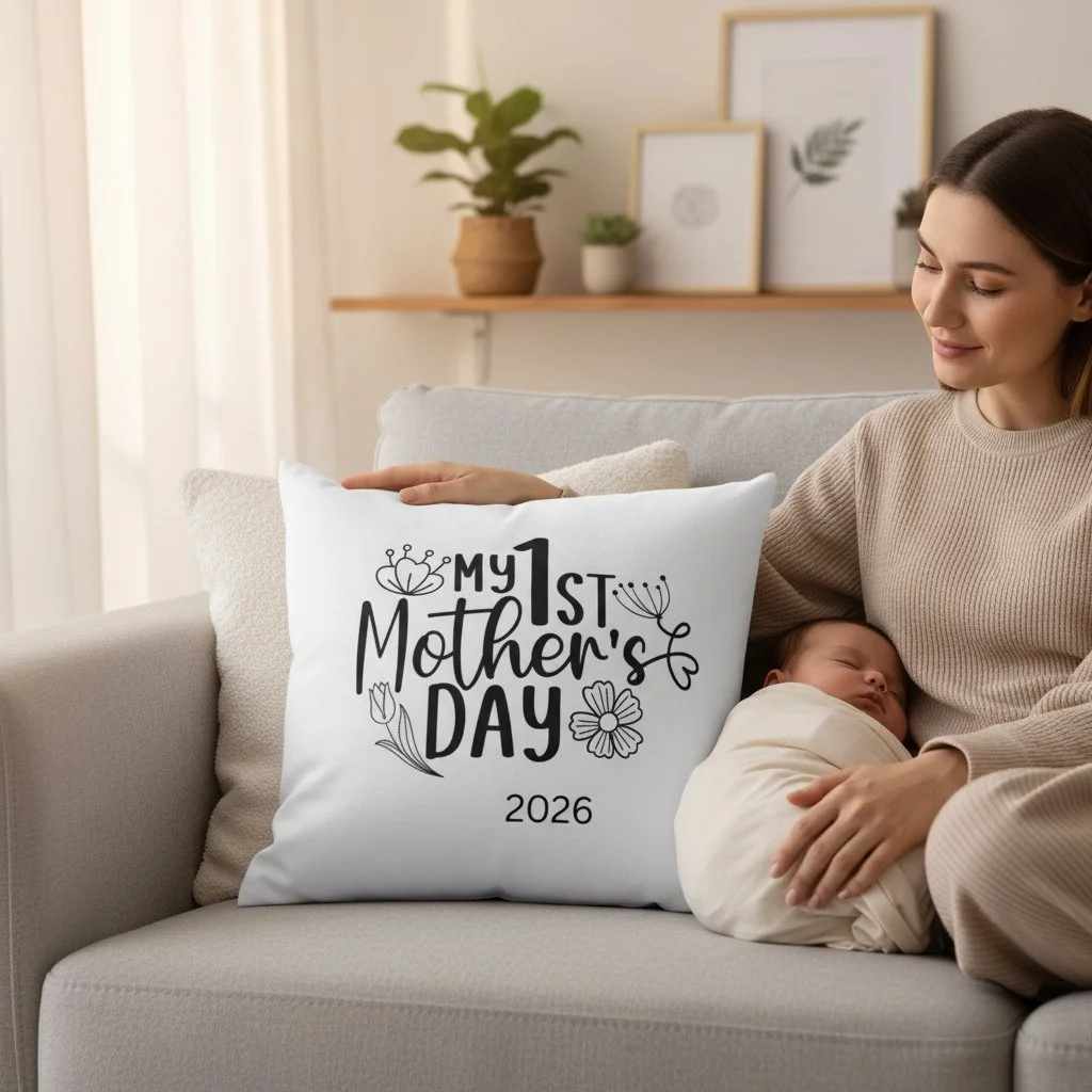 My 1st Mother’s Day – 2026 Cushion Cover - Floral Accents