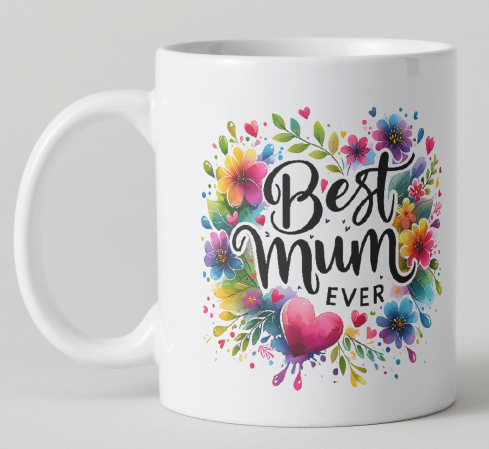 Best Mum Ever Floral Wreath Mug – Colourful Mother’s Day Gift