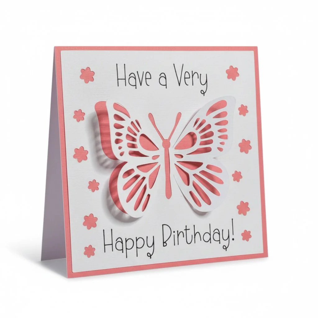 🌸 Handmade Butterfly Birthday Card
