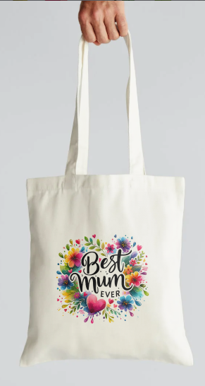 Best Mum Ever Floral Tote Bag – Colourful Mother’s Day Gift