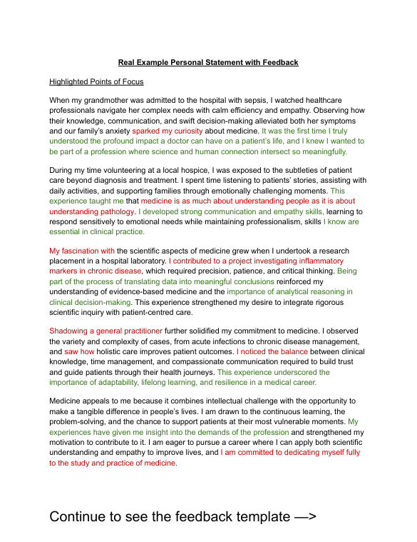 Personal Statement Review