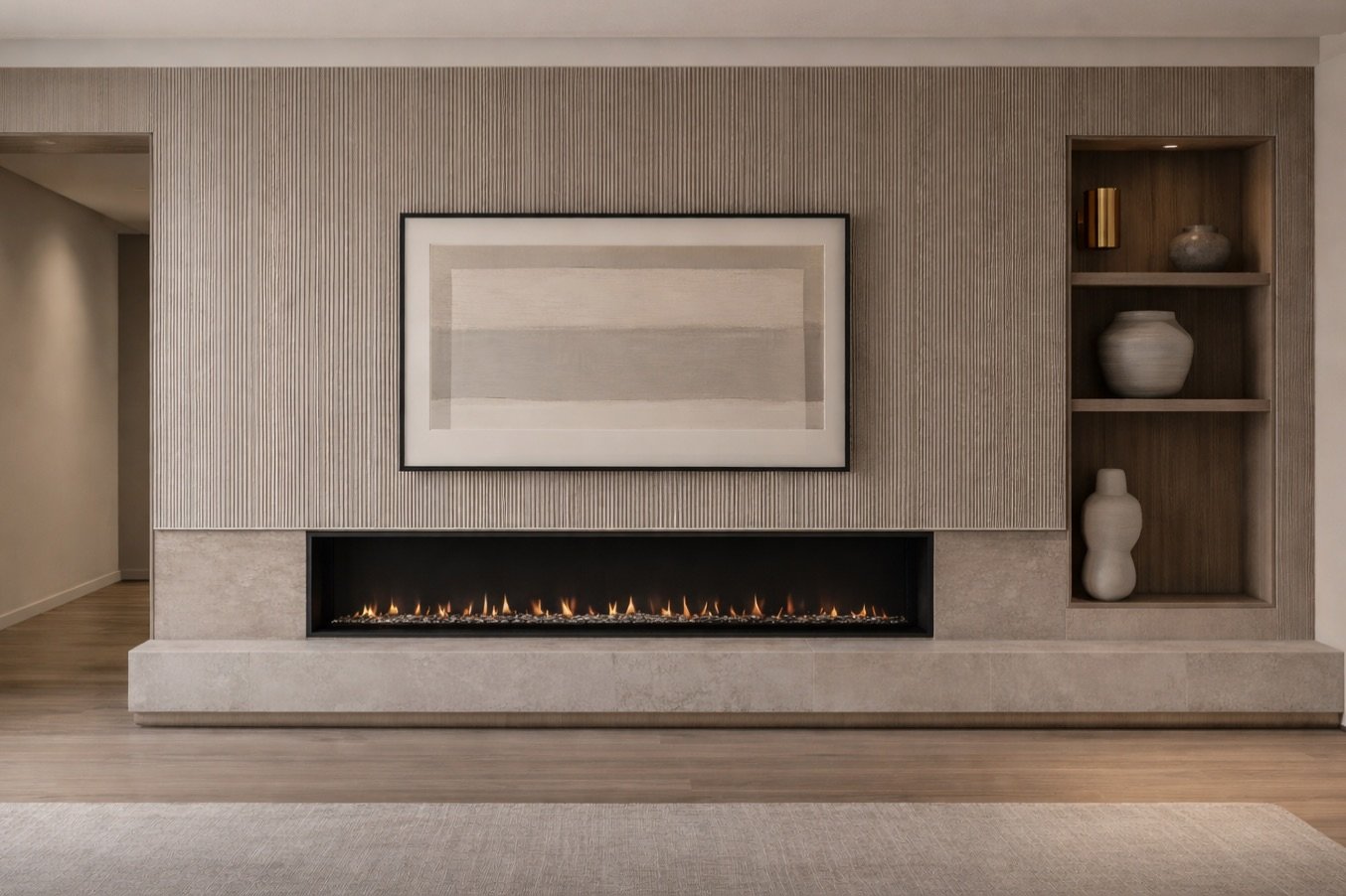 A fireplace isn&rsquo;t just a heat source, it&rsquo;s the soul of the space ✨🤍