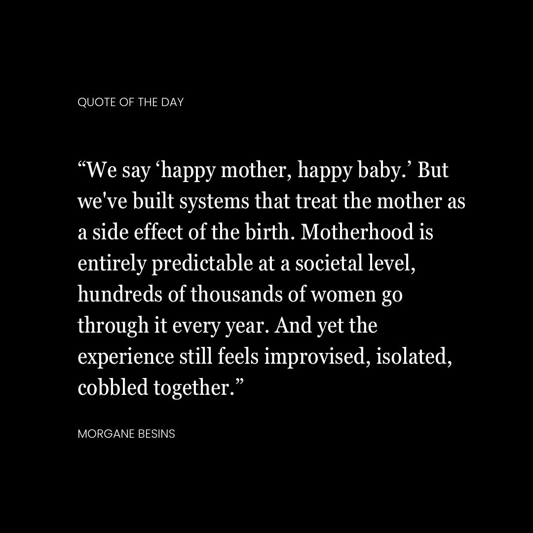 Such a powerful quote from Morgane Besins of @f_ourmamas in her exclusive interview in the Spring issue. 

She speaks from experience in corporate and now as a business owner changing how this support really looks like for mothers. 

How was your exp
