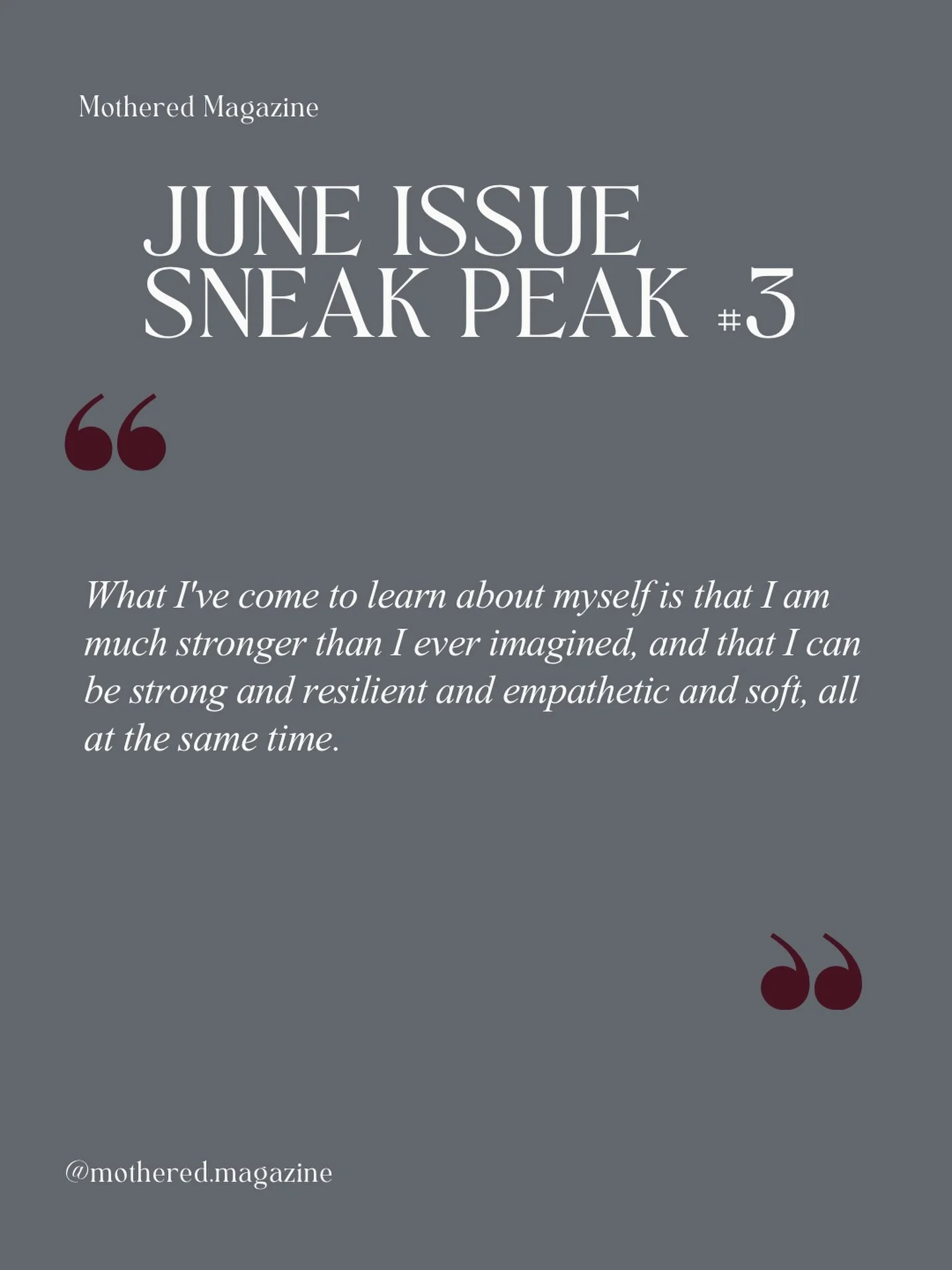 Another sneak peak into the exclusive interview with one of our June featured working moms! 

the reveal is coming next week, and June issue coming out on the 15th&hellip;so follow for more 🤩 

This line honestly blew us away from her interview, dro