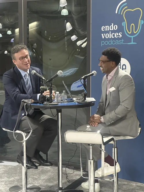 Team working on podcast production