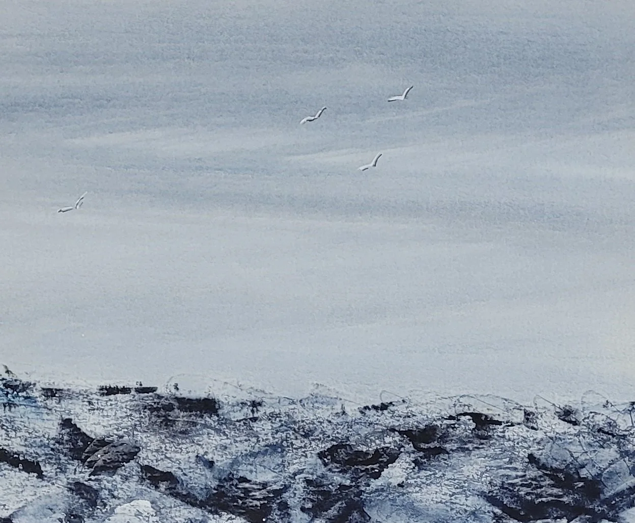 Gulls Over the Ice I