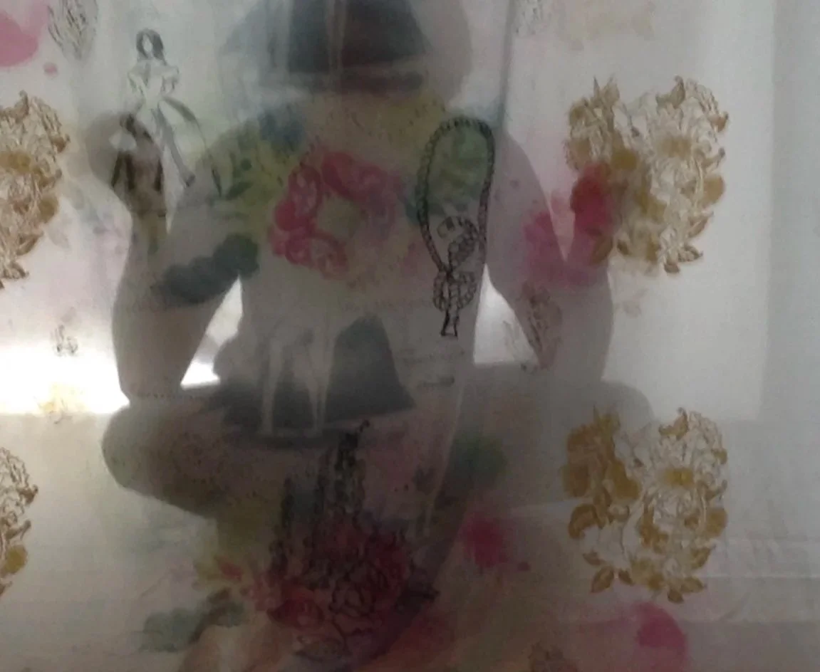 Meditating in  Refuge Meditation Tents 
 Gallery of Modern Art, 2017
 Glasgow, Scotland 