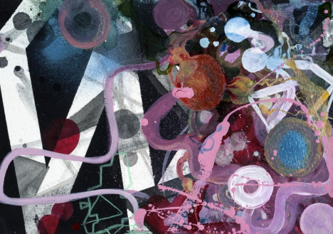  Barbara's Blues   
Mixed Media on Paper 
7” x 10”  
2018 