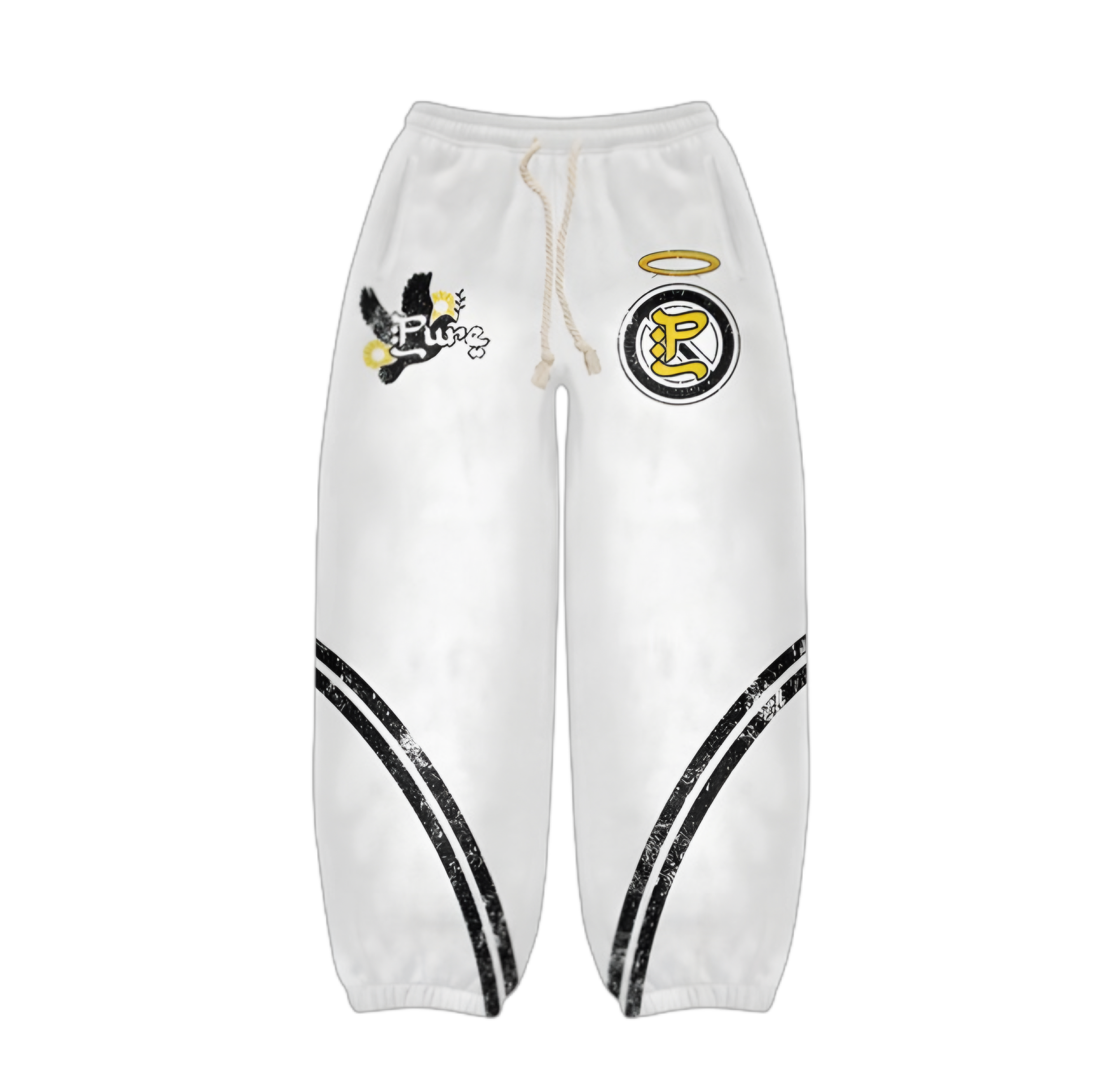 Pure Soul White Scrunch Sweats