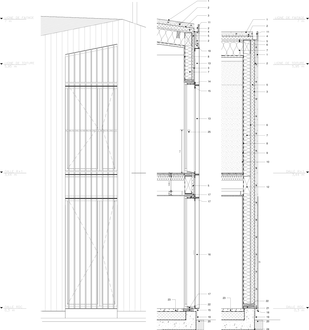 Plan d'étage d'un bâtiment avec différentes pièces et passages.