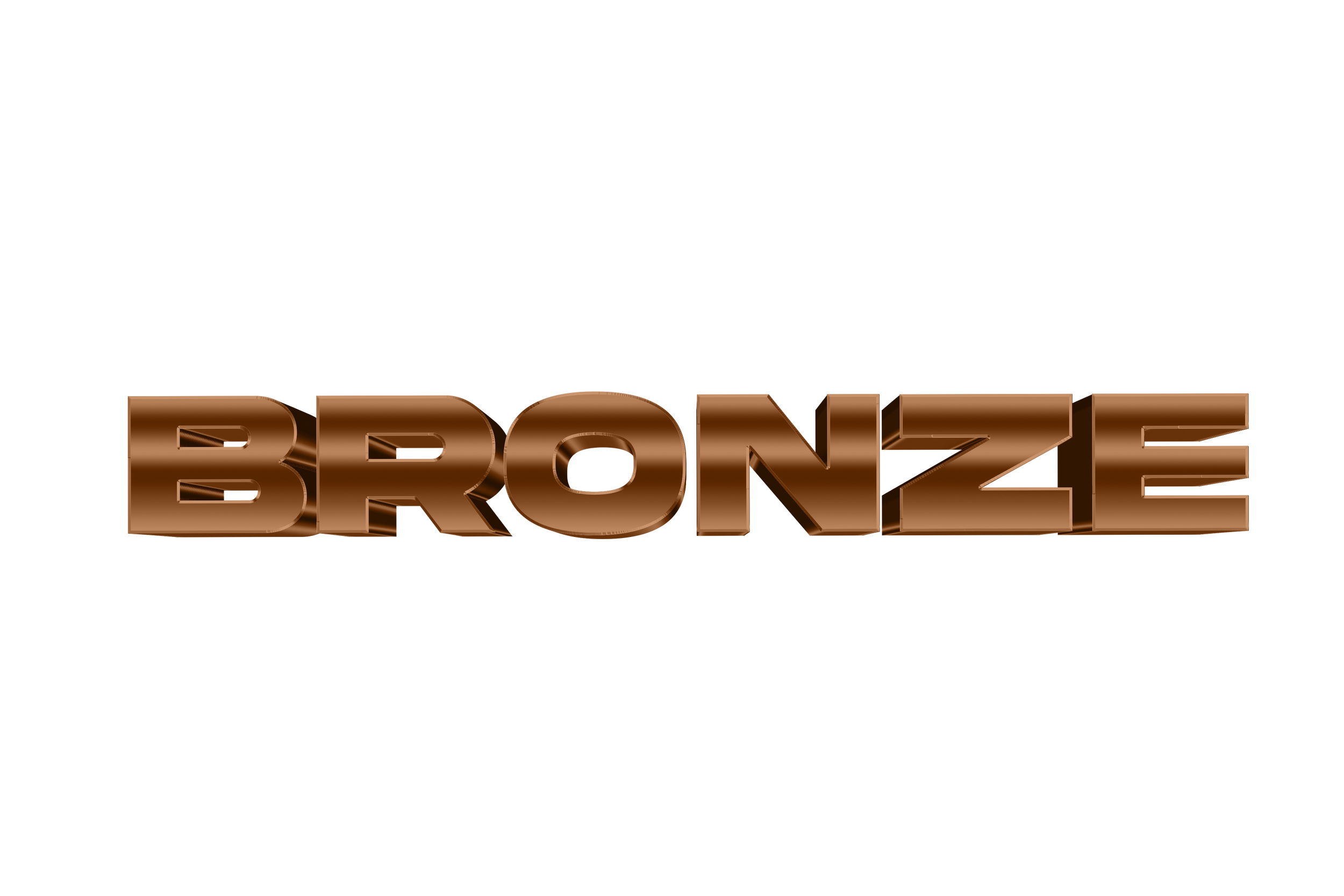 Text says 'BRONZE' in 3D brown metallic letters with blue accents.