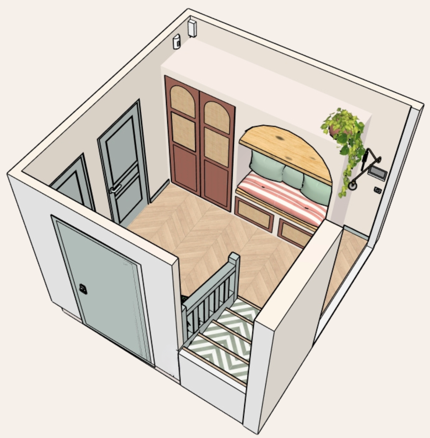 Design 3D - Projet Rénovation Entrée avec meuble sur mesure