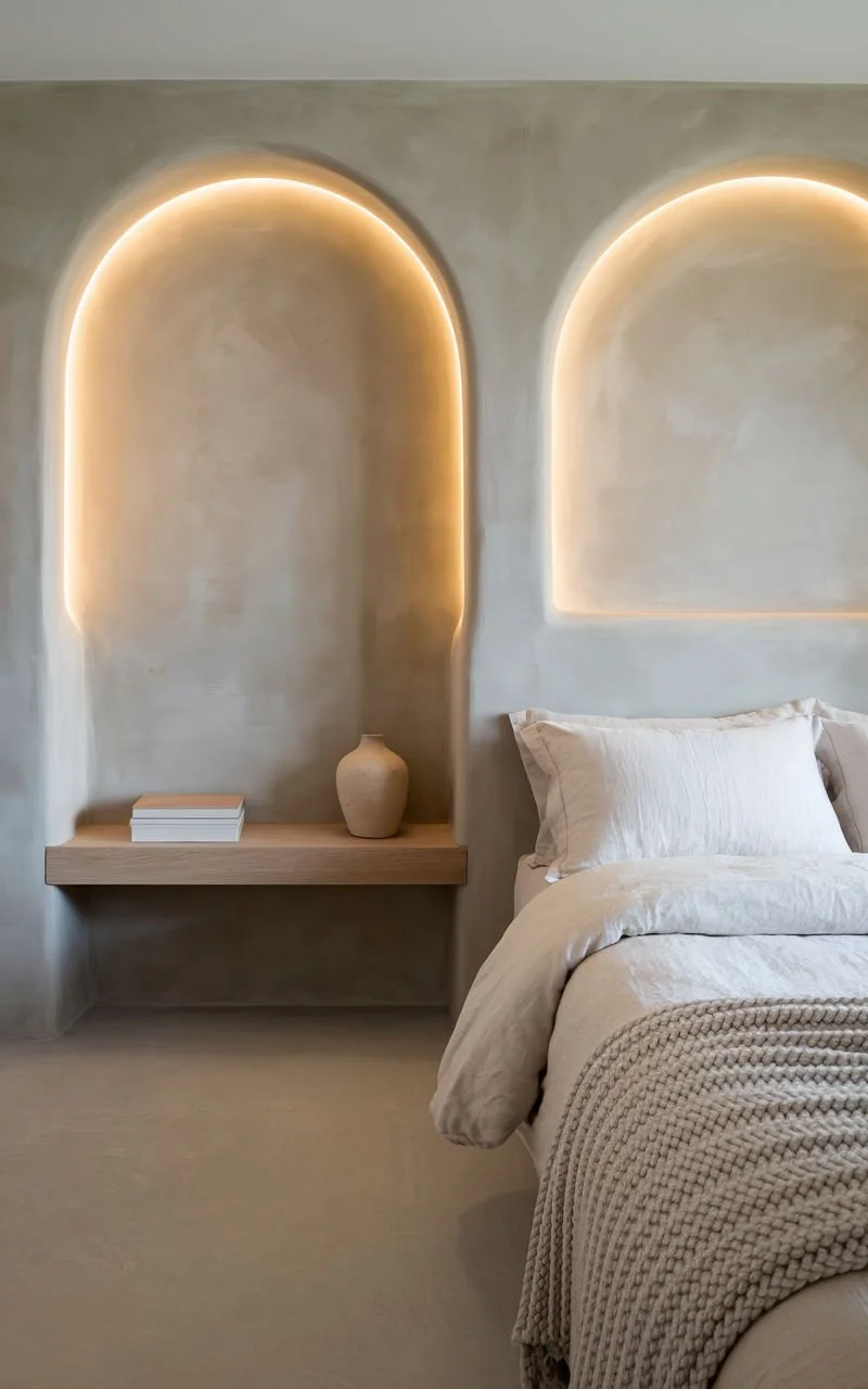 Mobilier sur mesure pour chambre en béton cellulaire / Marseille