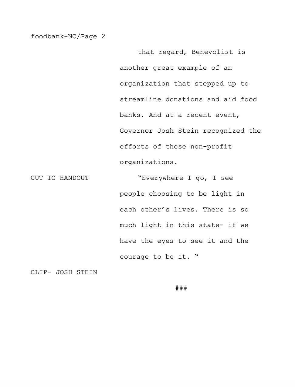 Broadcast News Release