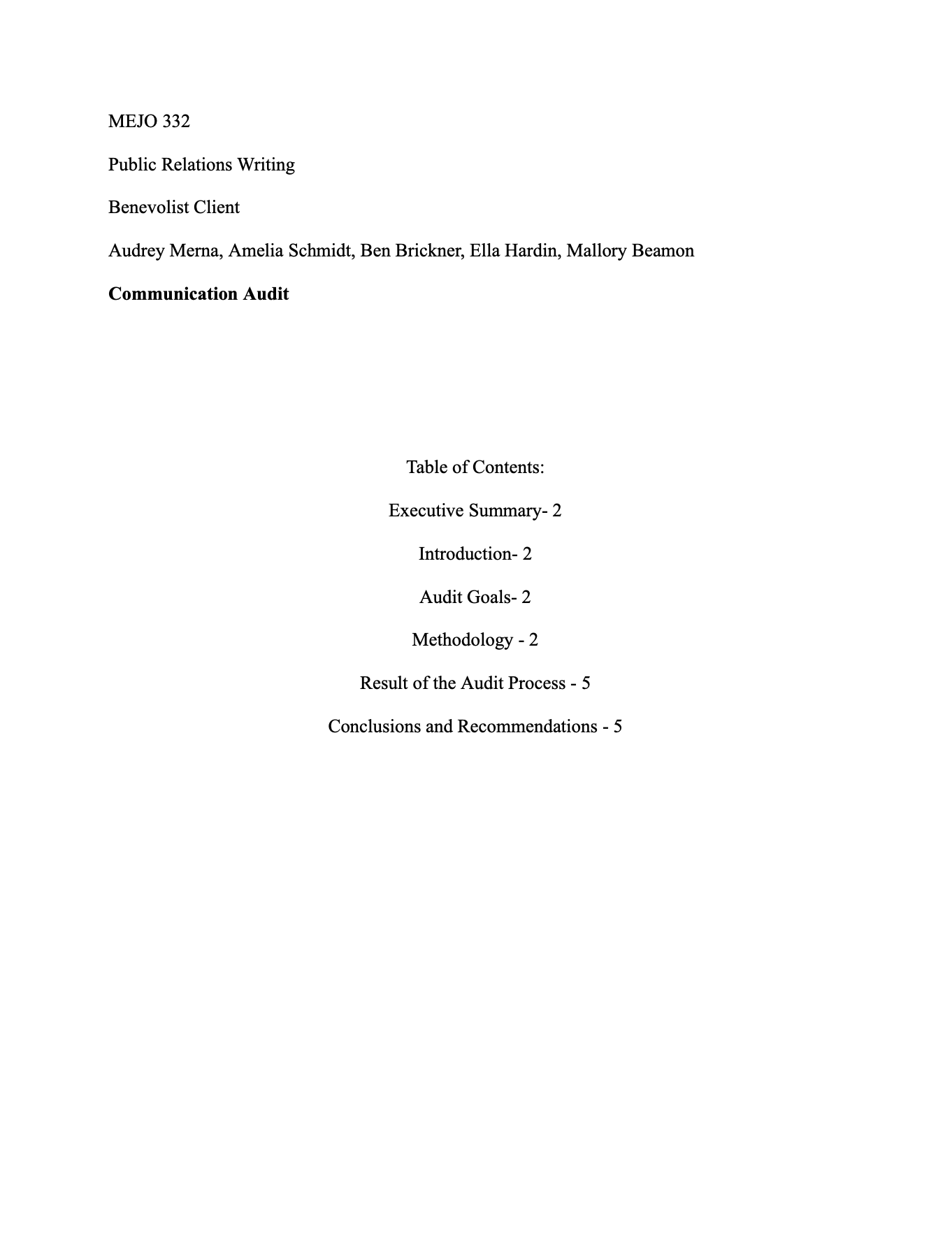 Communication Audit