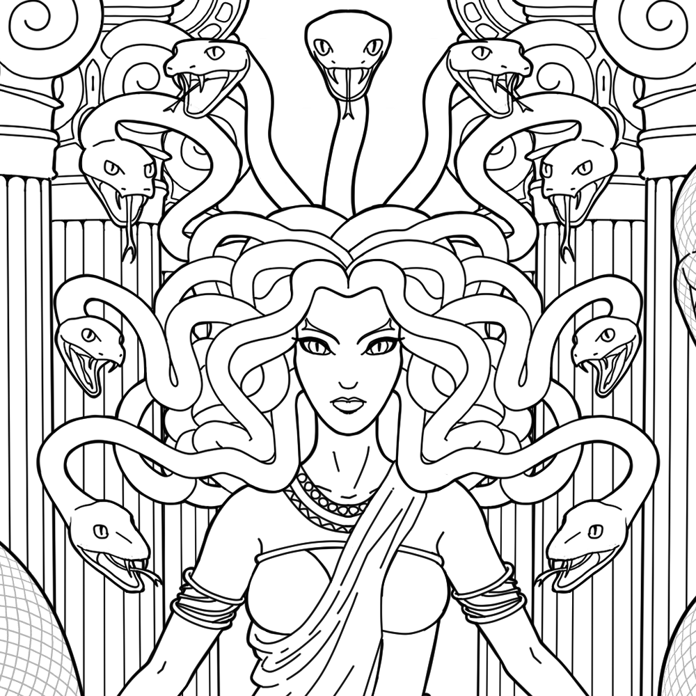 Mythology Hidden Object Colouring Pages