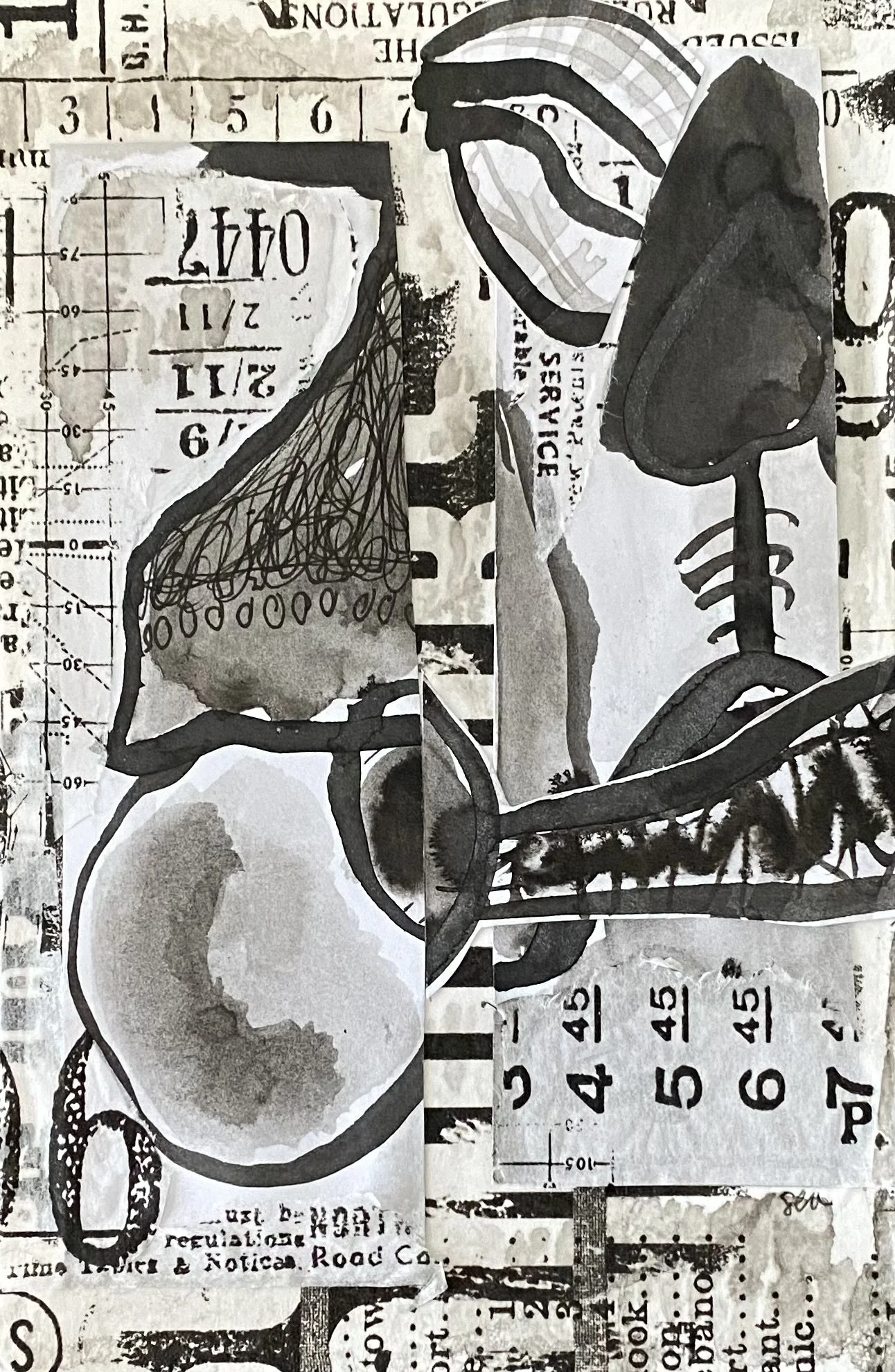 Stardust Motel 2022, 4" x 6" mixed media collage