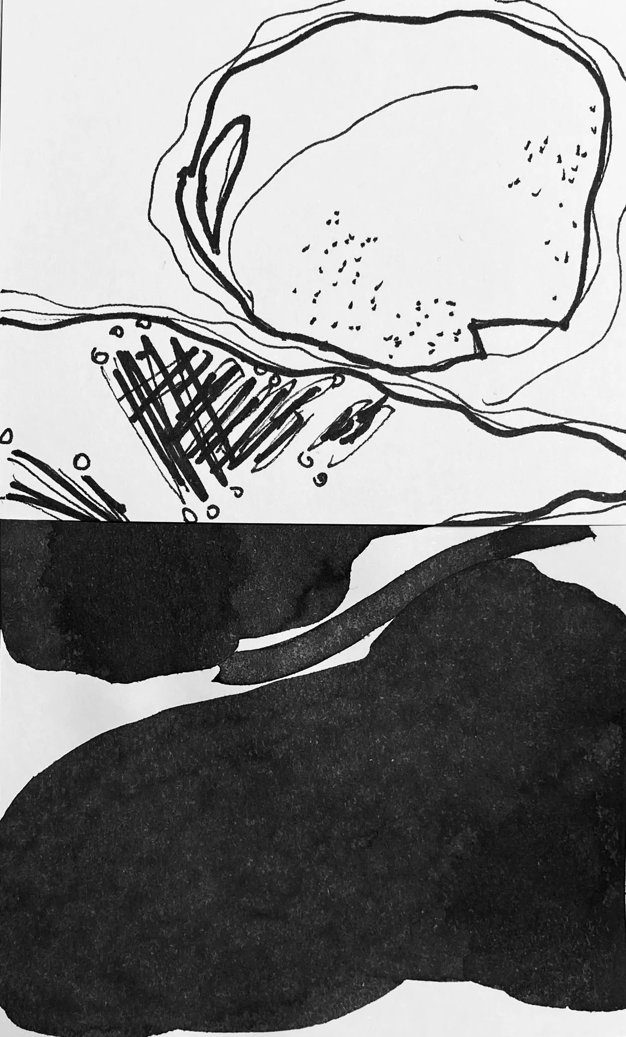 Untitled 2023, 3" x 5" ink collage