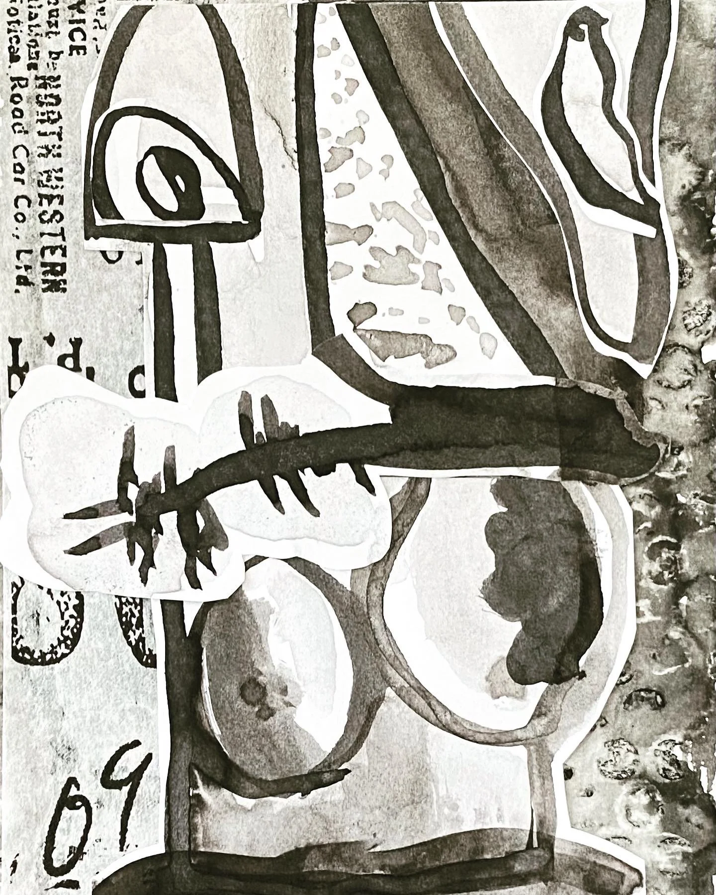 Lone Star Court 2022, 4" x 6" mixed media collage